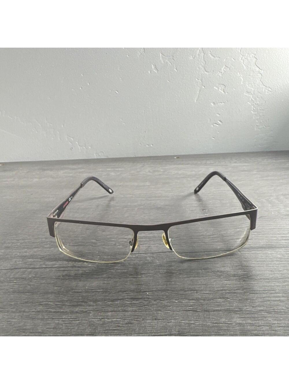 Carrera Eyeglasses CA7548 B5C Silver Black Half Rimless FRAMES ONLY 53-20-140